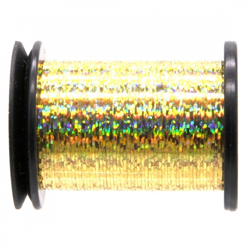 Semperfli Spool 1/69'' Holographic Gold Tinsel Fly Tying Materials (Product Length 32.8 Yds / 30m)