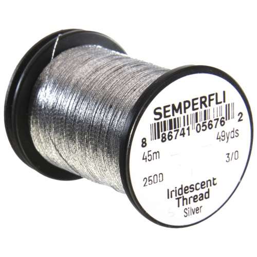 Semperfli Iridescent Thread Silver Fly Tying Materials (Product Length 49.2 Yds / 45m)