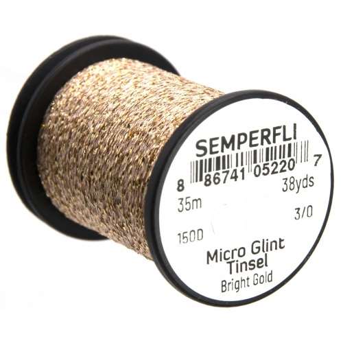 Semperfli Micro Glint Nymph Tinsel Bright Gold Fly Tying Materials (Product Length 38 Yds / 35m)