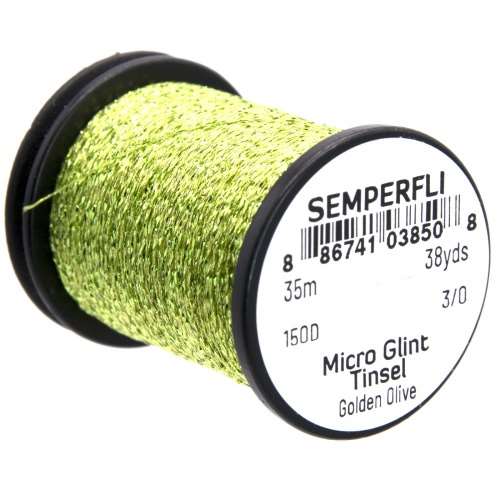 Semperfli Micro Glint Nymph Tinsel Golden Olive Fly Tying Materials (Product Length 38 Yds / 35m)
