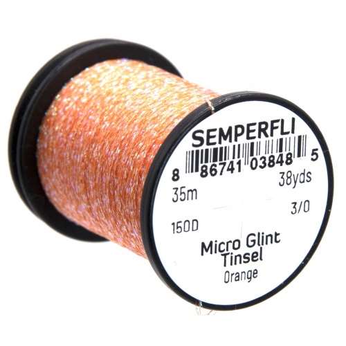 Semperfli Micro Glint Nymph Tinsel Orange Fly Tying Materials (Product Length 38 Yds / 35m)
