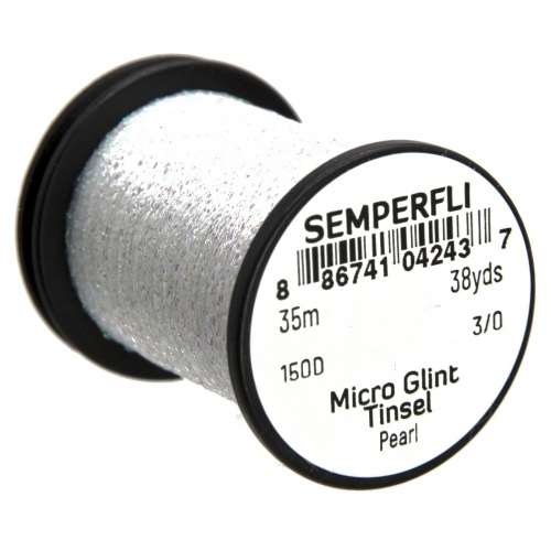 Semperfli Micro Glint Nymph Tinsel Pearl Fly Tying Materials (Product Length 38 Yds / 35m)