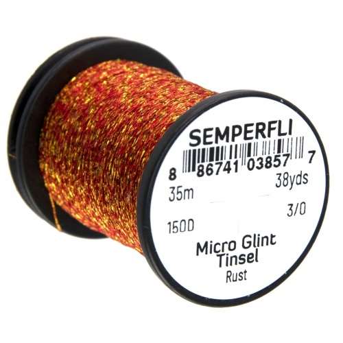 Semperfli Micro Glint Nymph Tinsel Rust Fly Tying Materials (Product Length 38 Yds / 35m)