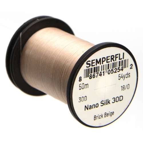 Semperfli Nano Silk Ultra 30D 18/0 Brick Beige Gel Spun Polyethylene (GSP) Fly Tying Thread (Product Length 54.6 Yds / 50m)