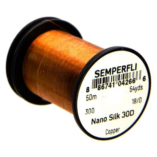 Semperfli Nano Silk Ultra 30D 18/0 Copper Gel Spun Polyethylene (GSP) Fly Tying Thread (Product Length 54.6 Yds / 50m)