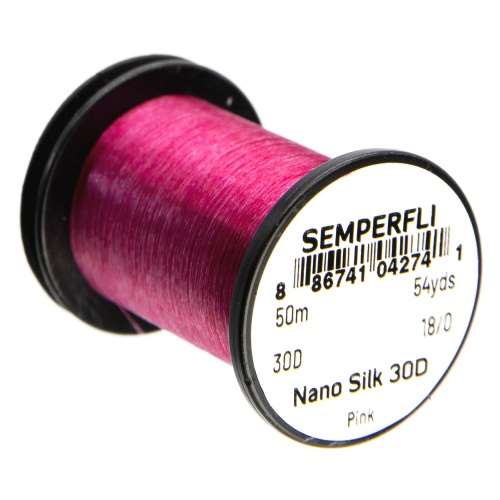 Semperfli Nano Silk Ultra 30D 18/0 Pink Gel Spun Polyethylene (GSP) Fly Tying Thread (Product Length 54.6 Yds / 50m)