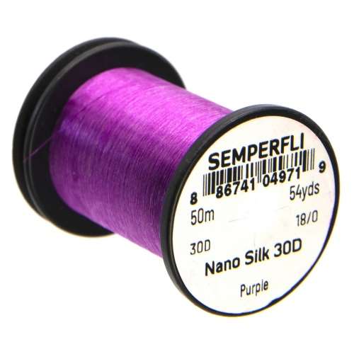 Semperfli Nano Silk Ultra 30D 18/0 Purple Gel Spun Polyethylene (GSP) Fly Tying Thread (Product Length 54.6 Yds / 50m)