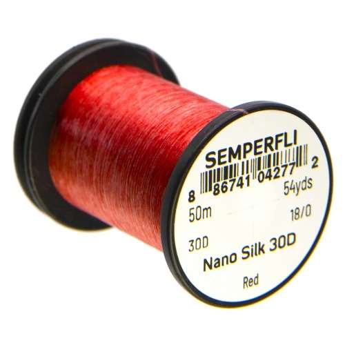 Semperfli Nano Silk Ultra 30D 18/0 Red Gel Spun Polyethylene (GSP) Fly Tying Thread (Product Length 54.6 Yds / 50m)
