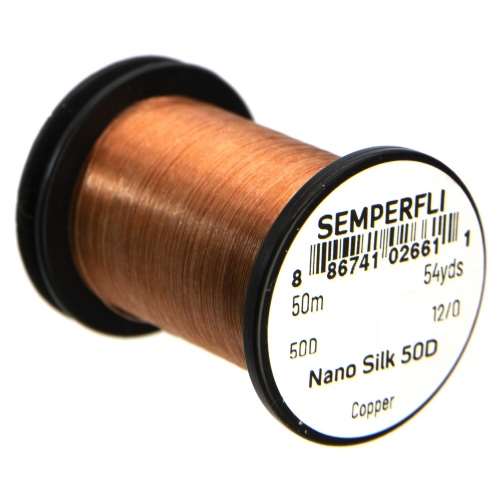 Semperfli Nano Silk 50D 12/0 Copper Gel Spun Polyethylene (GSP) Fly Tying Thread (Product Length 54.6 Yds / 50m)