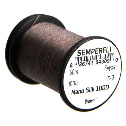 Semperfli Nano Silk 100 Denier Predator 6/0 Brown Gel Spun Polyethylene (GSP) Fly Tying Thread (Product Length 54.6 Yds / 50m)