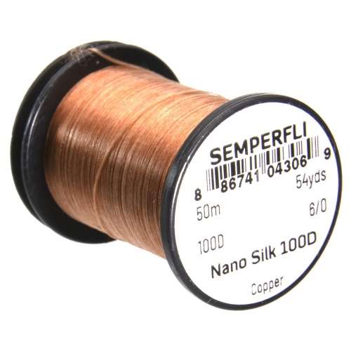 Semperfli Nano Silk 100 Denier Predator 6/0 Copper Gel Spun Polyethylene (GSP) Fly Tying Thread (Product Length 54.6 Yds / 50m)