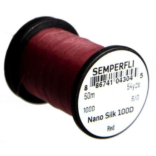 Semperfli Nano Silk 100 Denier Predator 6/0 Red Gel Spun Polyethylene (GSP) Fly Tying Thread (Product Length 54.6 Yds / 50m)