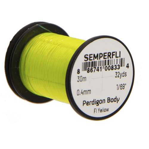 Semperfli Perdigon Body Fl Yellow Fly Tying Materials (Product Length 32 Yds / 30m)