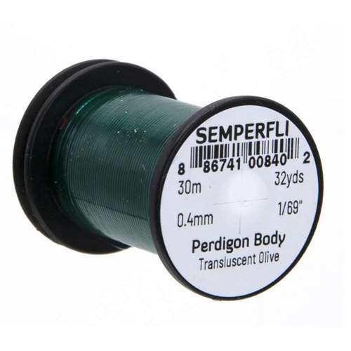 Semperfli Perdigon Body Transluscent Olive Green Fly Tying Materials (Product Length 32 Yds / 30m)