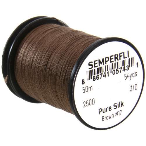 Semperfli Pure Silk Brown #17 Fly Tying Materials (Product Length 54.6 Yds / 50m)