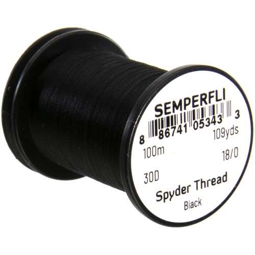 Semperfli Spyder Thread 18/0 Black Fly Tying Threads (Product Length 109 Yds / 100m)