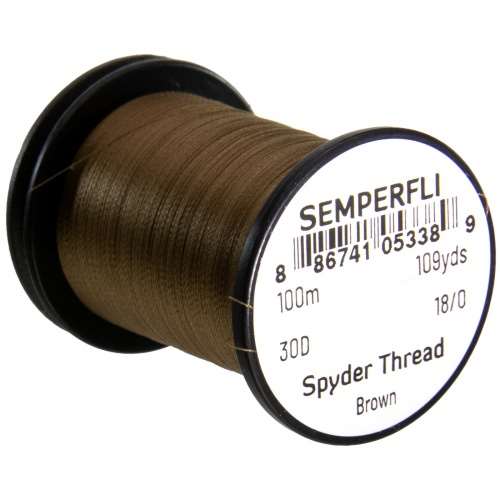 Semperfli Spyder Thread 18/0 Brown Fly Tying Threads (Product Length 109 Yds / 100m)