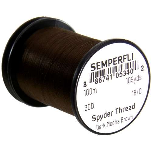 Semperfli Spyder Thread 18/0 Dark Mocha Brown Fly Tying Threads (Product Length 109 Yds / 100m)