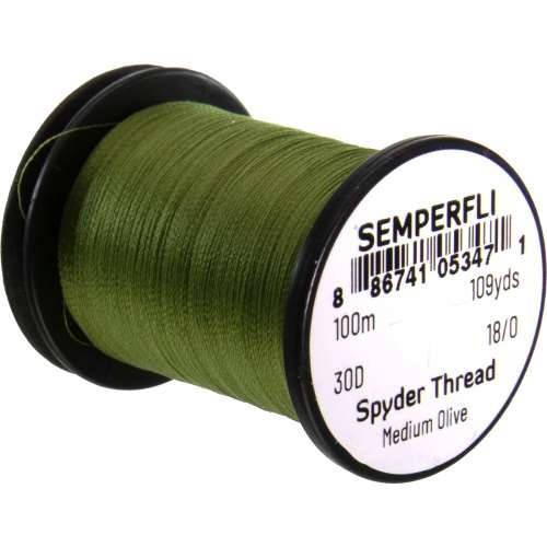 Semperfli Spyder Thread 18/0 Medium Olive Fly Tying Threads (Product Length 109 Yds / 100m)