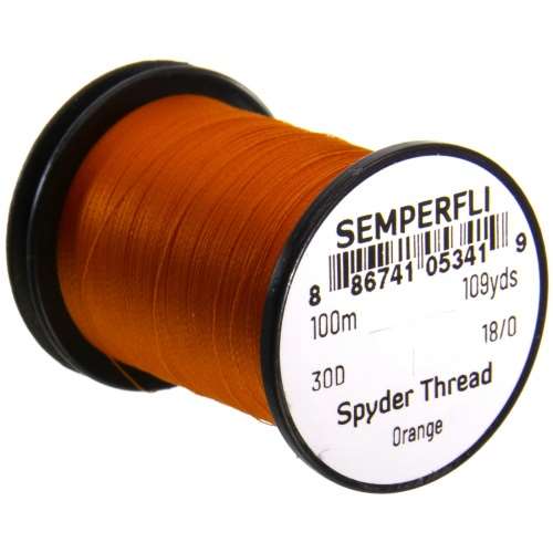 Semperfli Spyder Thread 18/0 Orange Fly Tying Threads (Product Length 109 Yds / 100m)