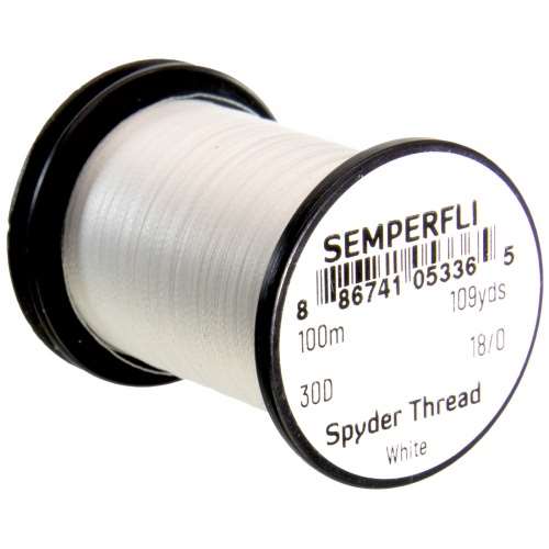 Semperfli Spyder Thread 18/0 White Fly Tying Threads (Product Length 109 Yds / 100m)