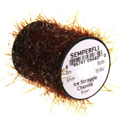 Semperfli Ice Straggle Chenille Brown Fly Tying Materials (Product Length 6.56 Yds / 6m)
