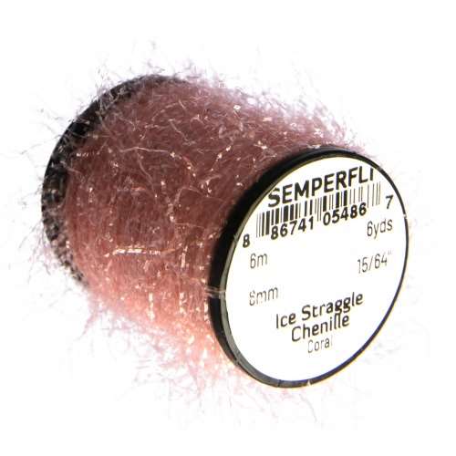 Semperfli Ice Straggle Chenille Coral Fly Tying Materials (Product Length 6.56 Yds / 6m)
