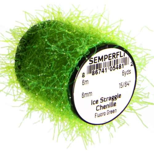 Semperfli Ice Straggle Chenille Fl Green Fly Tying Materials (Product Length 6.56 Yds / 6m)