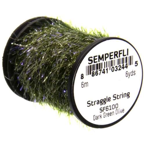 Semperfli Straggle String Micro Chenille Sf6100 Dark Green Olive Fly Tying Materials (Product Length 6.56 Yds / 6m)