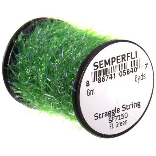 Semperfli Straggle String Micro Chenille Sf7150 Fluorescent Green Fly Tying Materials (Product Length 6.56 Yds / 6m)