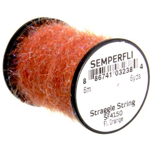 Semperfli Straggle String Micro Chenille Sf4150 Fluorescent Orange Fly Tying Materials (Product Length 6.56 Yds / 6m)