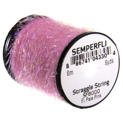 Semperfli Straggle String Micro Chenille Sf8000 Fluorescent Pale Pink Fly Tying Materials (Product Length 6.56 Yds / 6m)
