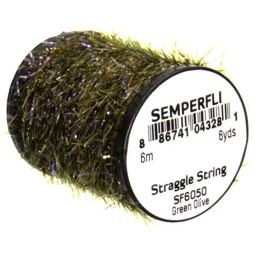Semperfli Straggle String Micro Chenille Sf6050 Green Olive Fly Tying Materials (Product Length 6.56 Yds / 6m)