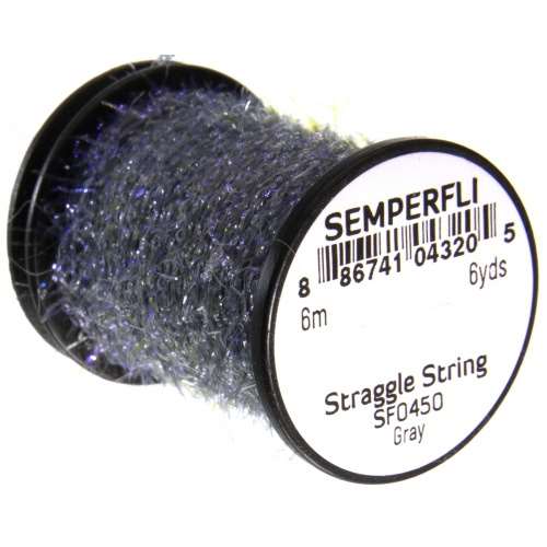 Semperfli Straggle String Micro Chenille Sf0450 Gray Fly Tying Materials (Product Length 6.56 Yds / 6m)