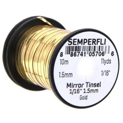 Semperfli Spool 1/16'' Mirror Tinsel Gold Fly Tying Materials (Product Length 10.93Yds / 10m)