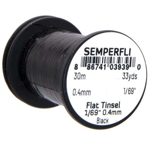 Semperfli Spool 1/69'' Black Mirror Tinsel Fly Tying Materials