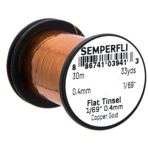 Semperfli Spool 1/69'' Copper Gold Mirror Tinsel Fly Tying Materials