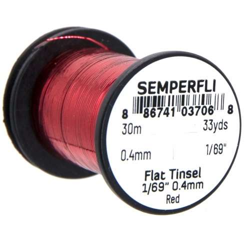 Semperfli Spool 1/69'' Red Mirror Tinsel Fly Tying Materials