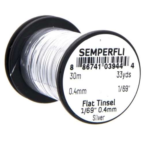 Semperfli Spool 1/69'' Silver Mirror Tinsel Fly Tying Materials