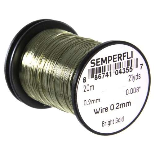 Semperfli Wire 0.2mm Bright Gold Fly Tying Materials