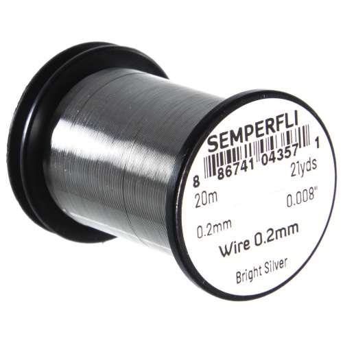Semperfli Wire 0.2mm Bright Silver Fly Tying Materials