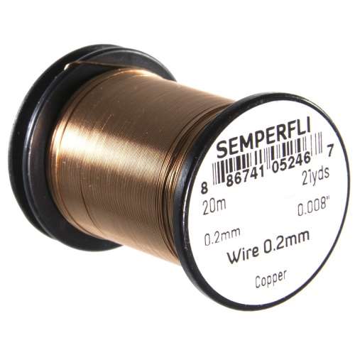 Semperfli Wire 0.2mm Copper Fly Tying Materials (Product Length 21.87 Yds / 20m)