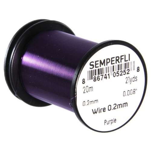 Semperfli Wire 0.2mm Purple Fly Tying Materials (Product Length 21.87 Yds / 20m)