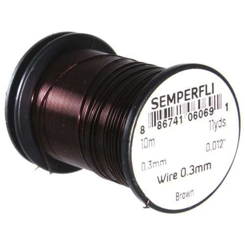 Semperfli Wire 0.3mm Brown Fly Tying Materials (Product Length 10.93 Yds / 10m)