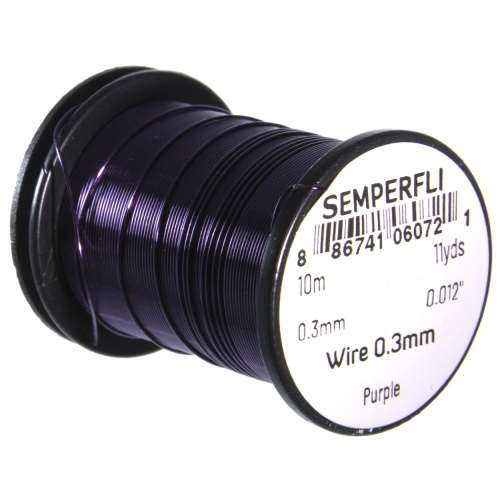 Semperfli Wire 0.3mm Purple Fly Tying Materials (Product Length 10.93 Yds / 10m)