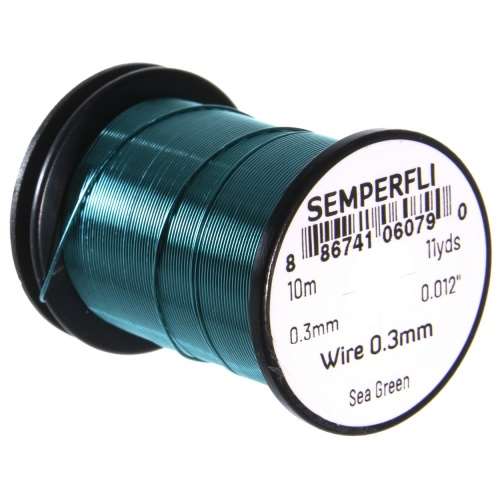 Semperfli Wire 0.3mm Sea Green Fly Tying Materials (Product Length 10.93 Yds / 10m)