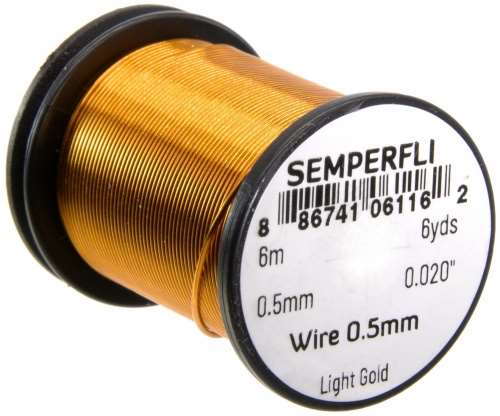 Semperfli Wire 0.5mm Light Gold
