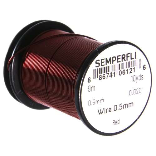 Semperfli Wire 0.5mm Red Fly Tying Materials (Product Length 6.56 Yds / 6m)