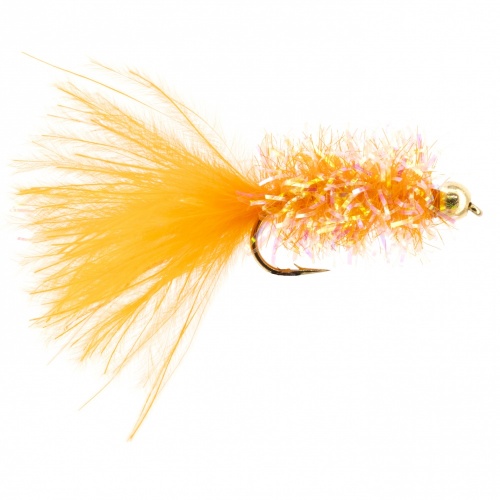 Streamers # 10s  GH103 3 Bead Headed Orange Fritz Black Tail Lures