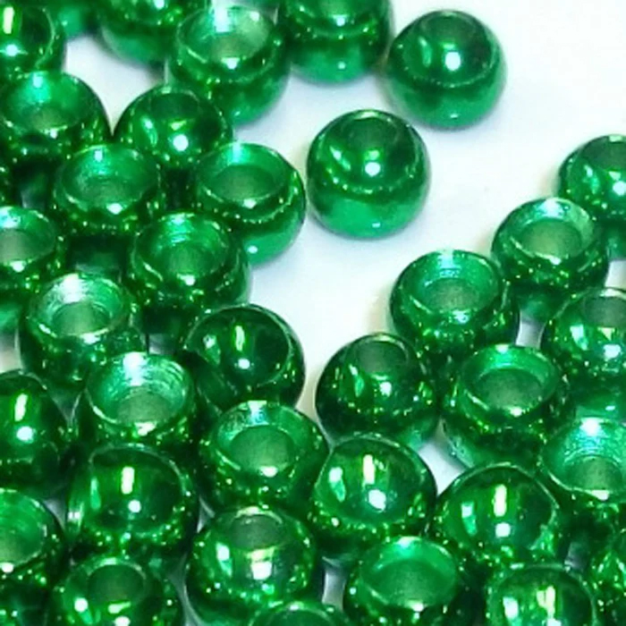 Turrall Brass Beads Medium 3.3mm Metallic Green Fly Tying Materials